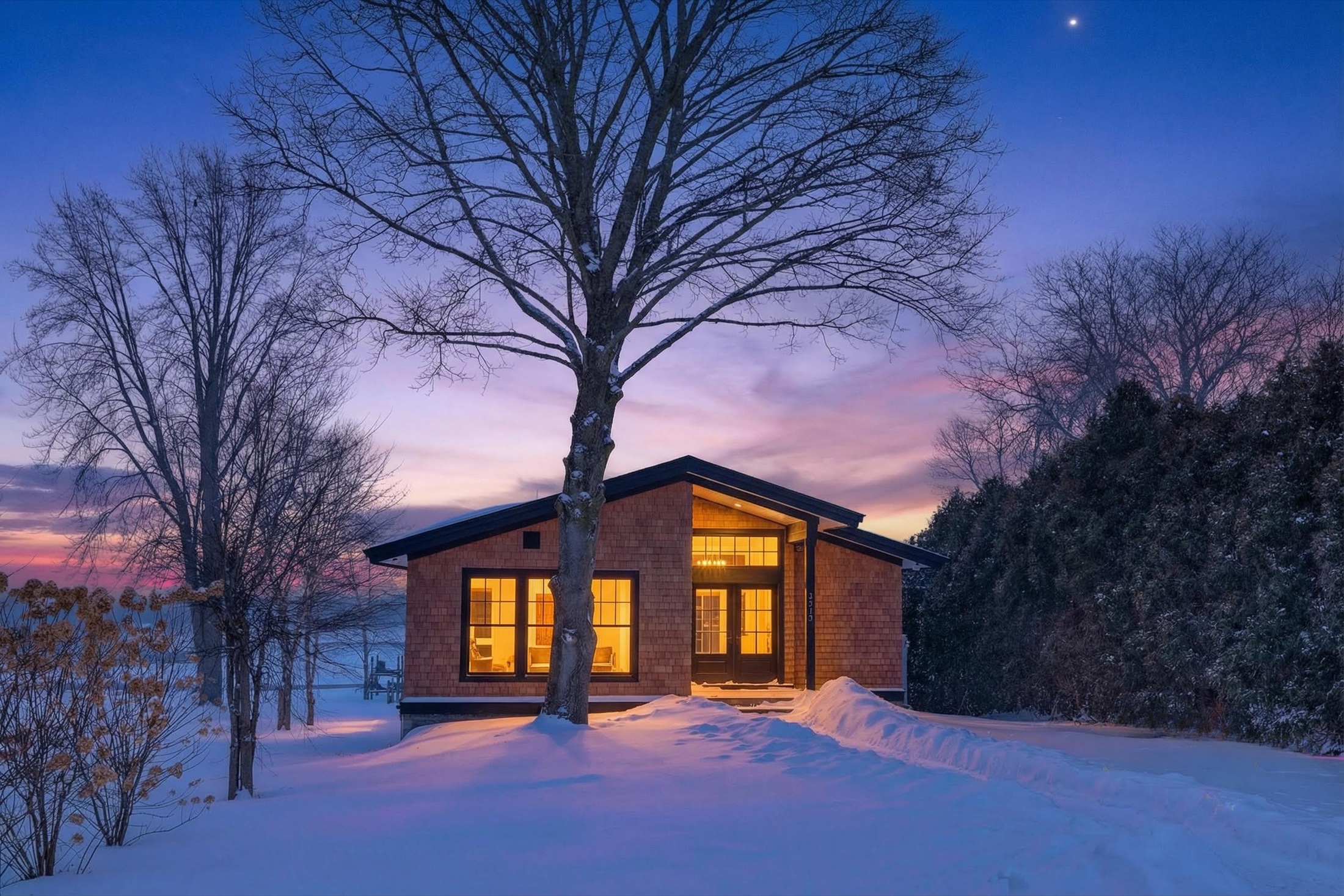 Syracuse twilight real estate photography — residential exterior at dusk