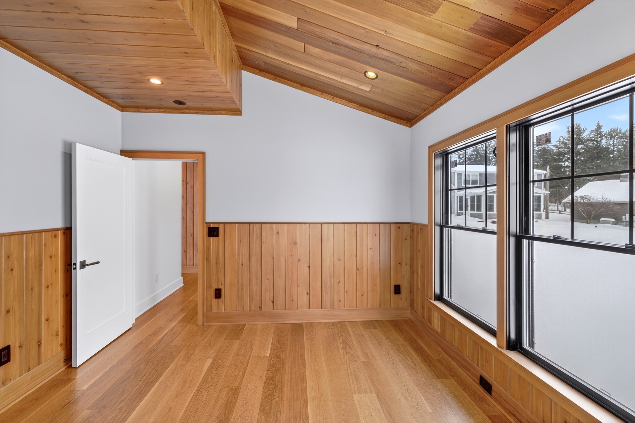 Syracuse virtually staged home — living room with modern furniture